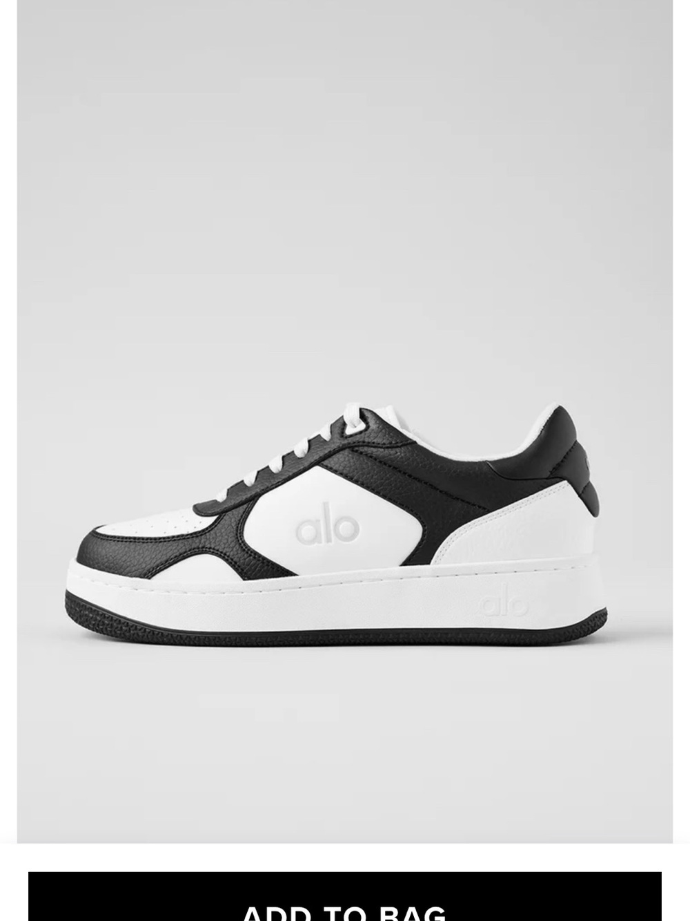 ALO Recovery Mode Sneaker in Black & White